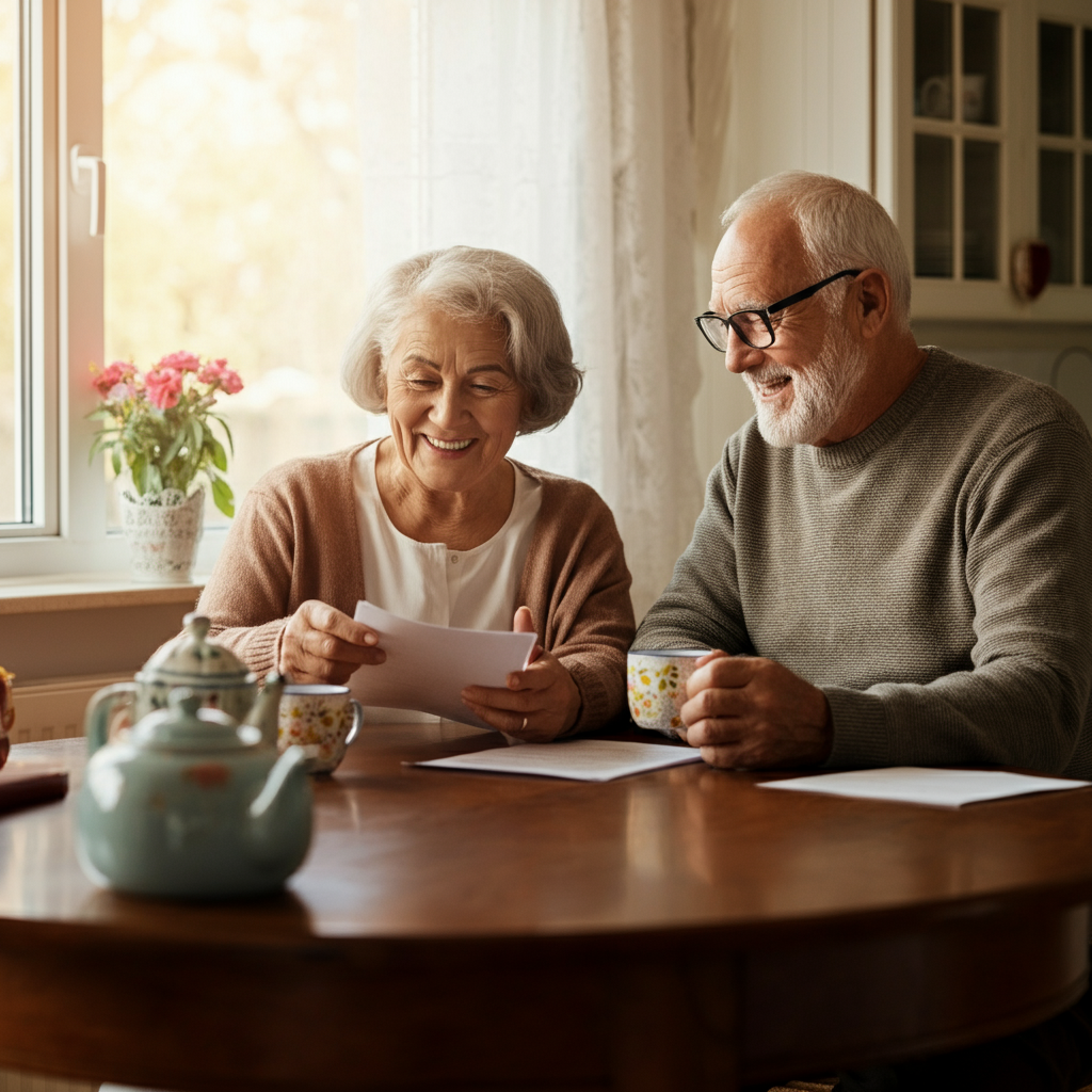 Happy elderly couple